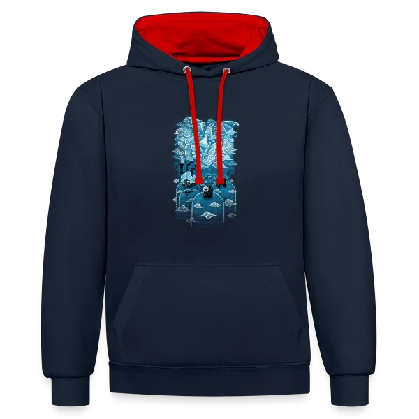 Épopée Nuageuse du Dragon sur Sweat à capuche contrasté