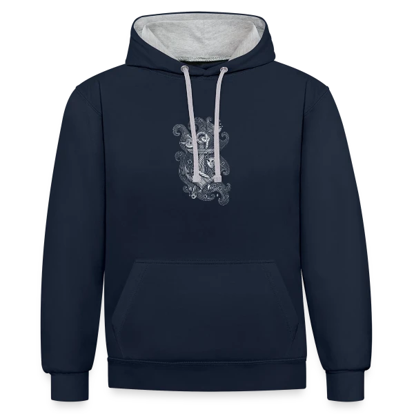 L'Ancre des Profondeurs sur Sweat à capuche contrasté