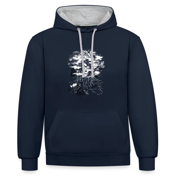 Monde Onirique sur Sweat à capuche contrasté