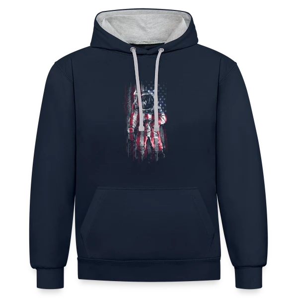 Drapeau Spatial sur Sweat à capuche contrasté