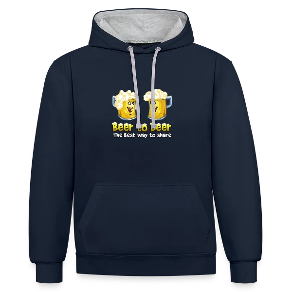 Bières entre Amis sur Sweat à capuche contrasté