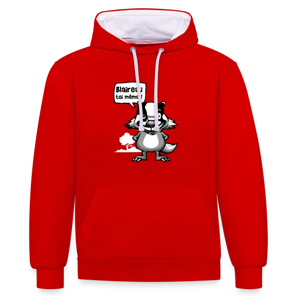 Le Blaireau Rigolo sur Sweat à capuche contrasté