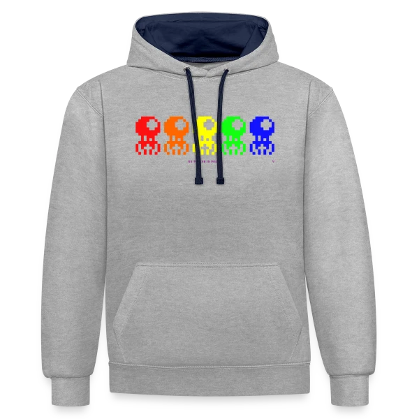 Spoulpe Invaders sur Sweat à capuche contrasté