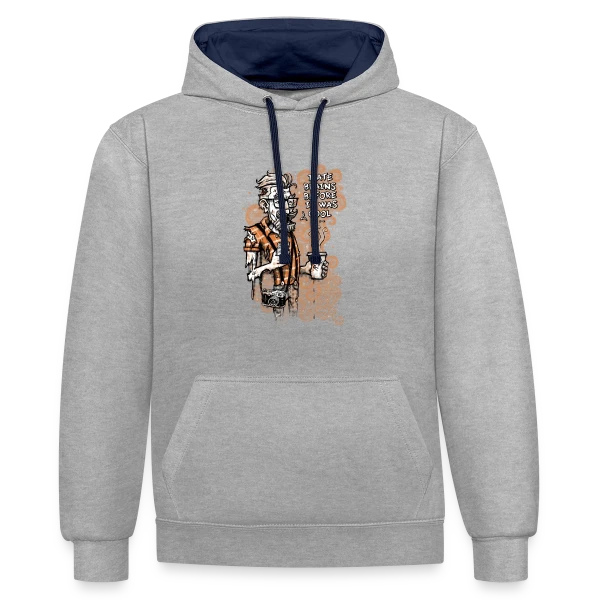 Hipster Zombie : Le Style Avant l'Heure sur Sweat à capuche contrasté