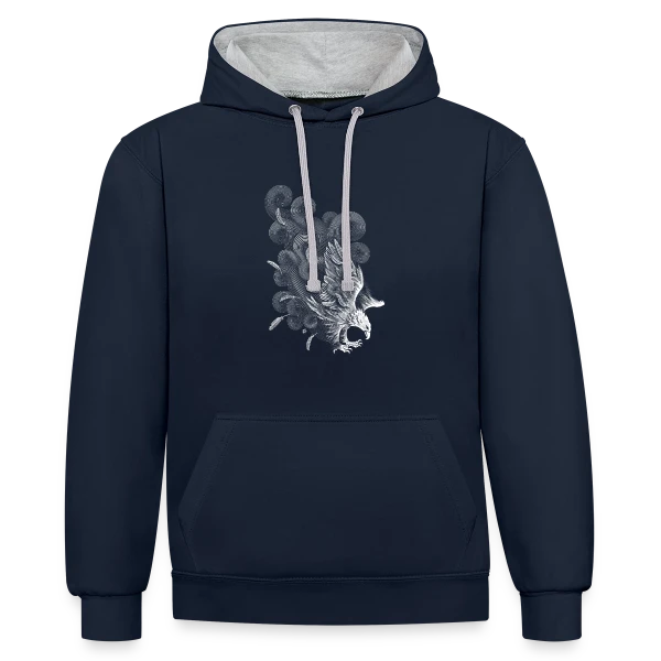 Ailes au Vent sur Sweat à capuche contrasté