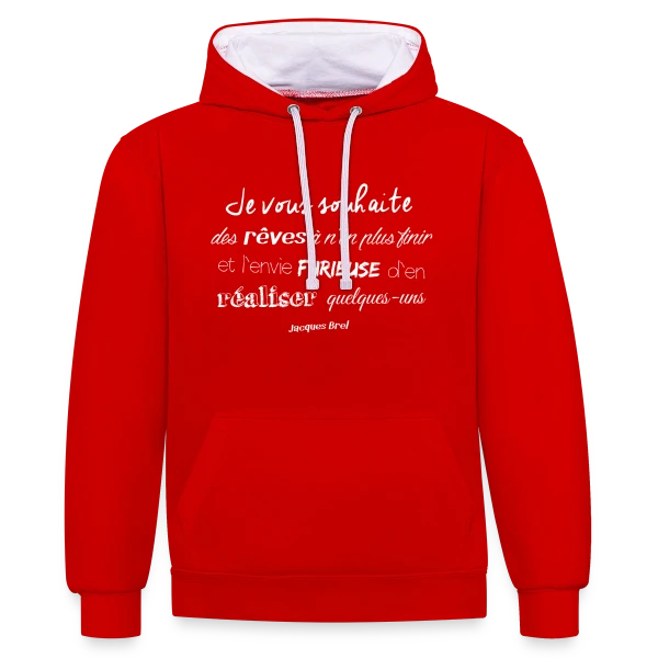 Douce Nuit, Beaux Rêves sur Sweat à capuche contrasté