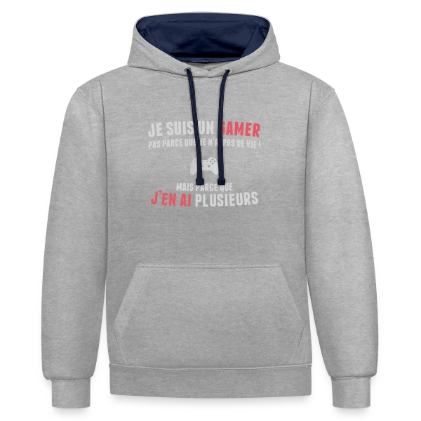 Gamer : Des Vies à Volonté sur Sweat à capuche contrasté