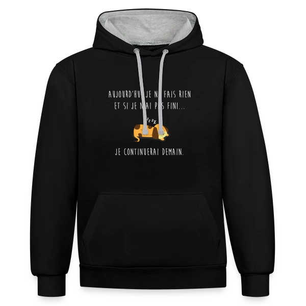 L'Art de Ne Rien Faire sur Sweat à capuche contrasté
