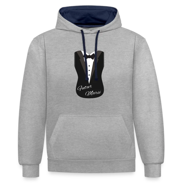 EVG : Le Futur Marié - Humour Garanti ! sur Sweat à capuche contrasté