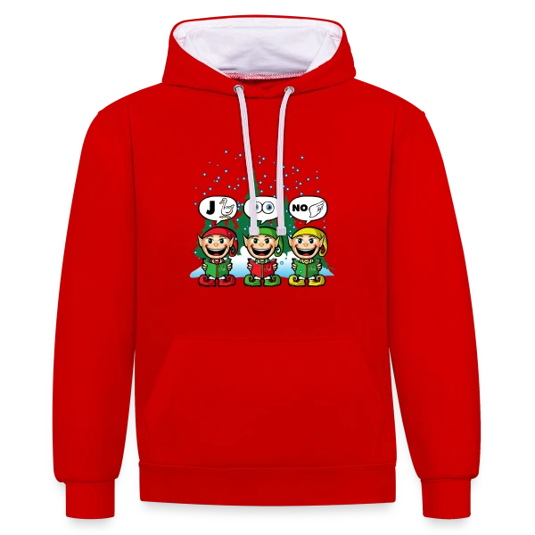 Esprit de Noël sur Sweat à capuche contrasté