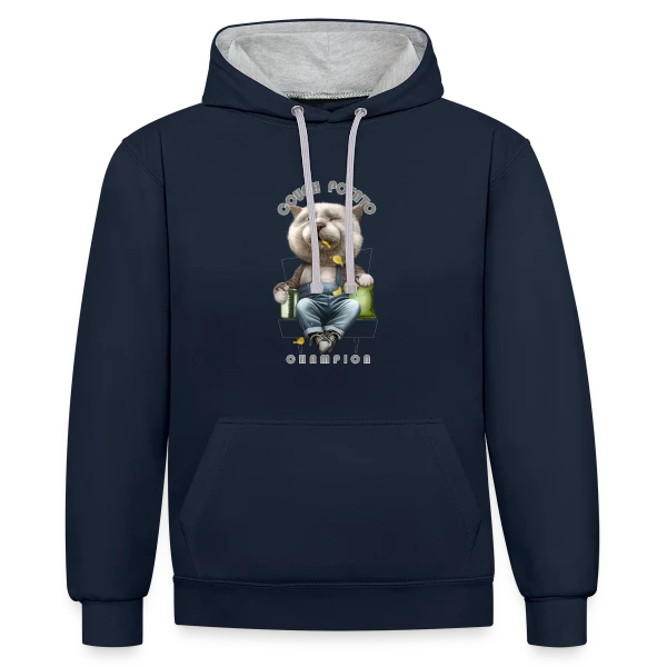 Roi du Canapé sur Sweat à capuche contrasté