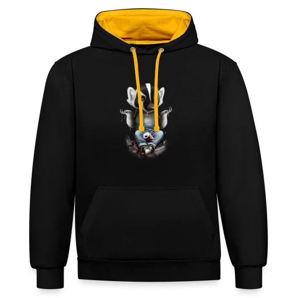 Je m'en fiche, Blaireau Rusé sur Sweat à capuche contrasté