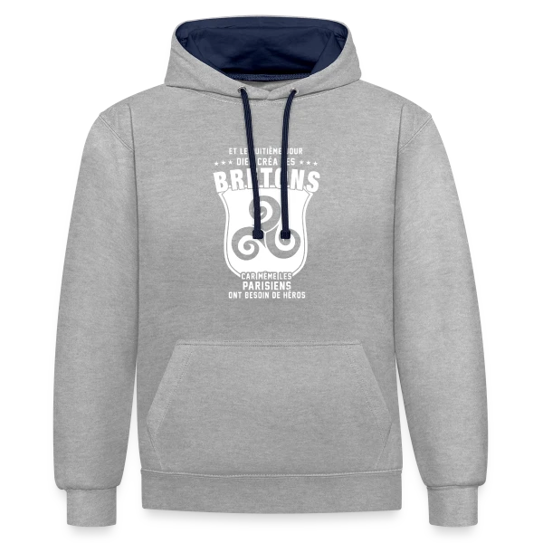 Bretons 8ème Jour sur Sweat à capuche contrasté