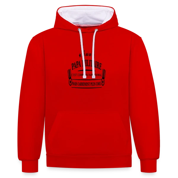 Papa Héro Militaire sur Sweat à capuche contrasté