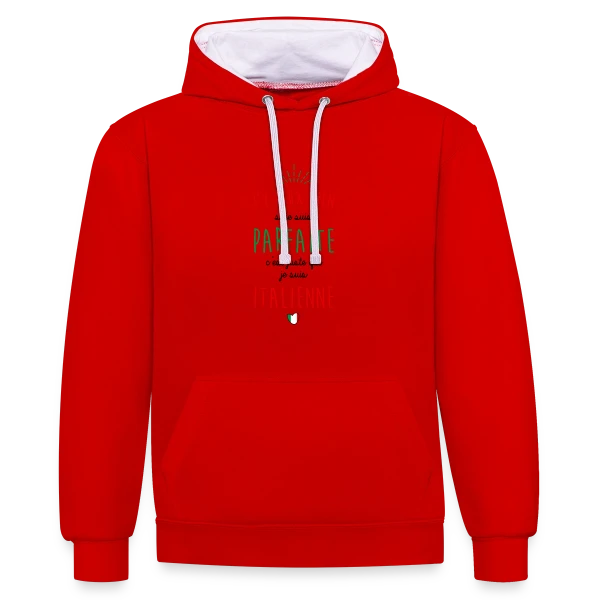 Fierté Italienne sur Sweat à capuche contrasté