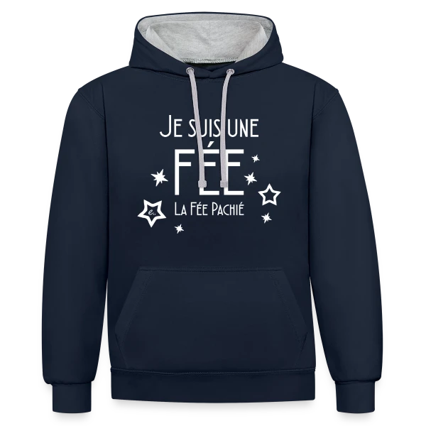 "Je Suis Une Fée" - Magie et Poésie Enchantée sur Sweat à capuche contrasté