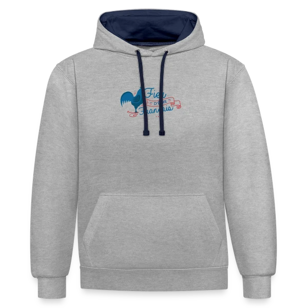 Fierté Française : Élégance et Patrie sur Sweat à capuche contrasté