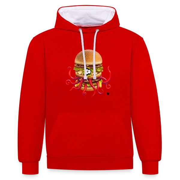 Big McPoulpe sur Sweat à capuche contrasté