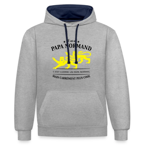 Papa Normand au Guépard Doré sur Sweat à capuche contrasté