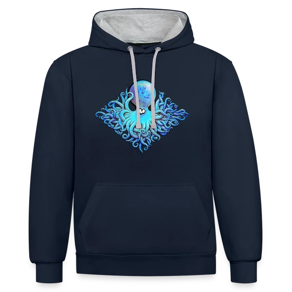 Poulpe 51 Tentacules sur Sweat à capuche contrasté
