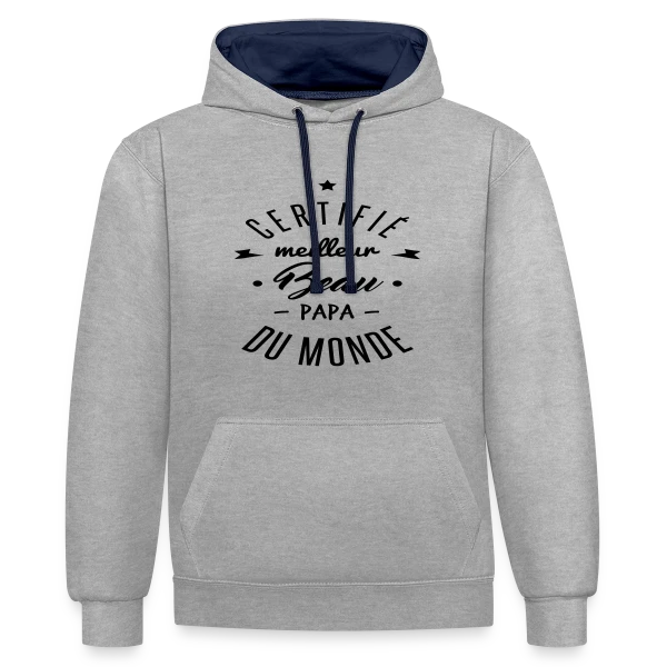 Meilleur Beau-Papa du Monde sur Sweat à capuche contrasté