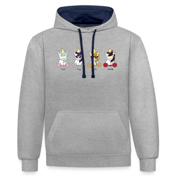 Les Licornes Enchantées sur Sweat à capuche contrasté