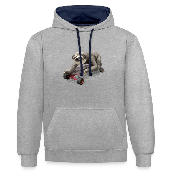 Paresseux Skateur Stylé sur Sweat à capuche contrasté