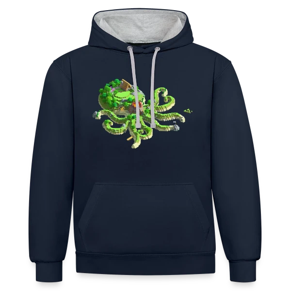OctoCraft - L'île aux pieuvres sur Sweat à capuche contrasté