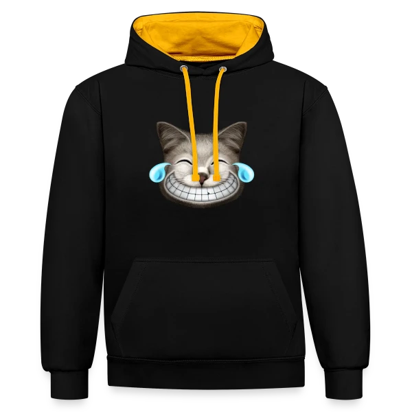 Chat Hilarant Explosion Rires sur Sweat à capuche contrasté