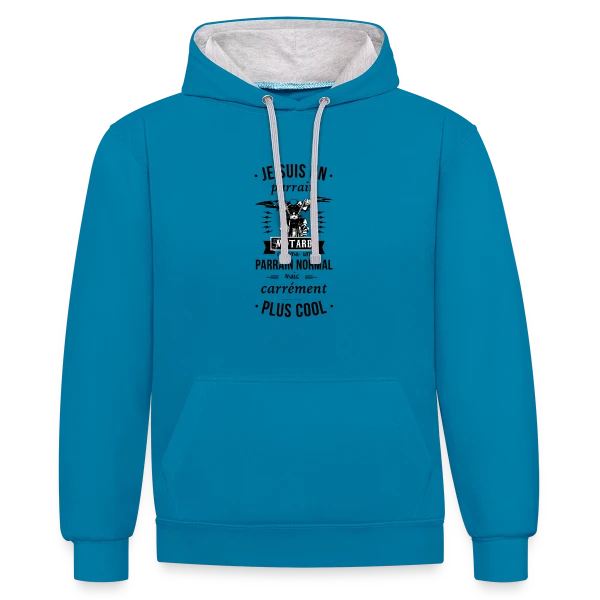 Parrain Motard : Le Meilleur des Parrains sur Sweat à capuche contrasté