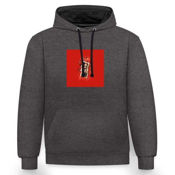 Vibration NES Rouge Rétro sur Sweat à capuche contrasté