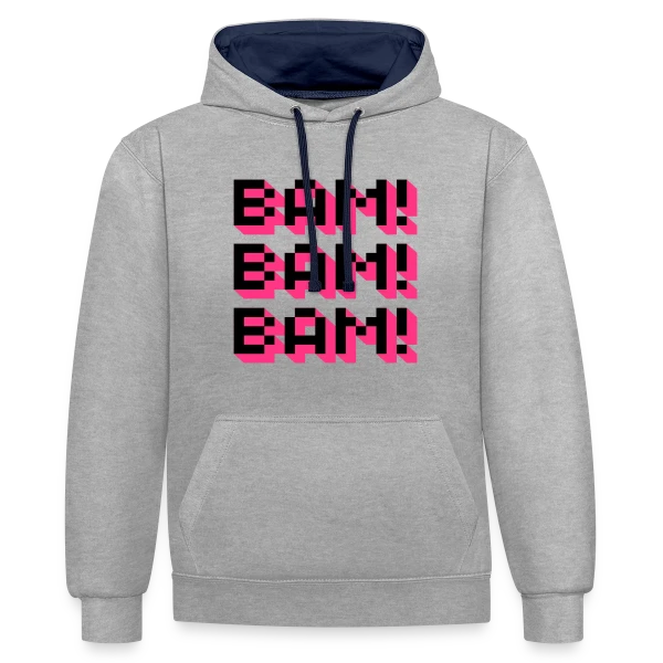 Bam! Bam! Bam! Style Comique sur Sweat à capuche contrasté