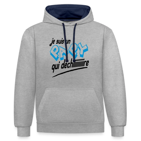 Papy d'Enfer sur Sweat à capuche contrasté