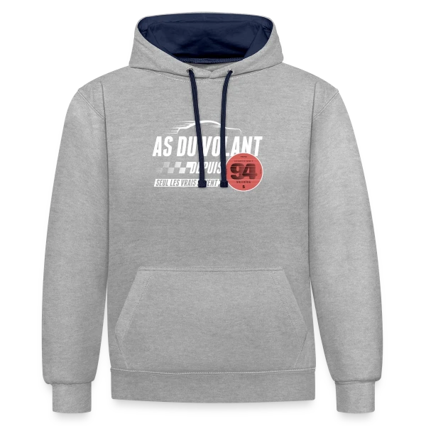 As du Volant 94 : Champion de la Route sur Sweat à capuche contrasté