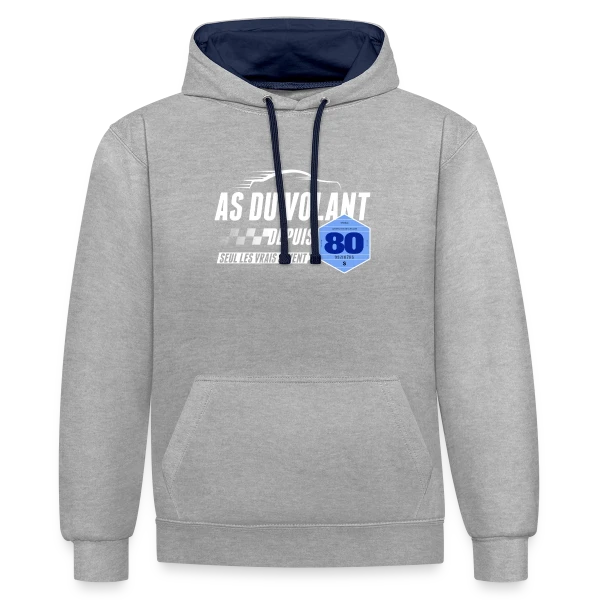 As du Volant depuis 1980 - T-Shirt Humoristique sur Sweat à capuche contrasté