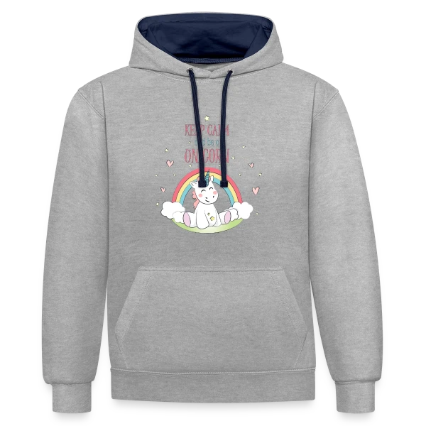 Licorne Arc-en-ciel sur Sweat à capuche contrasté