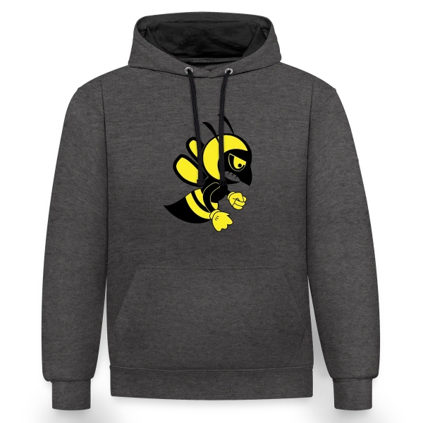 Abeille Furieuse Cartoon sur Sweat à capuche contrasté