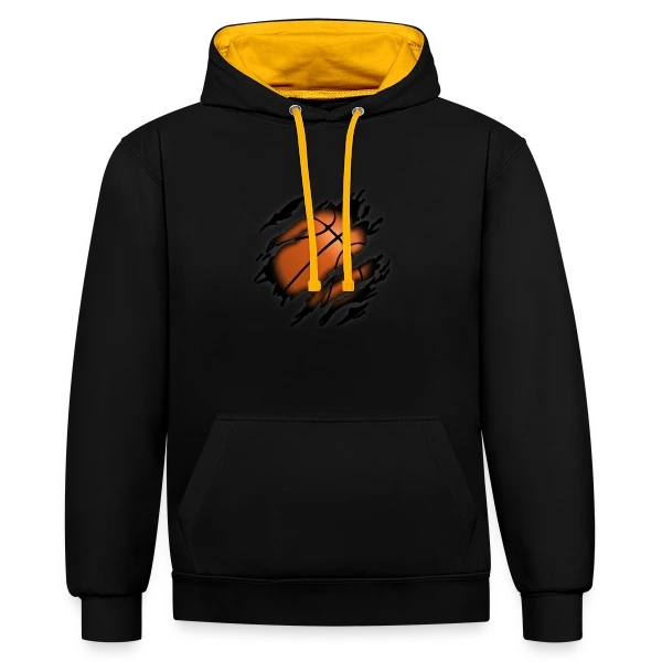 Le Basketball en Moi - Esprit Sportif sur Sweat à capuche contrasté