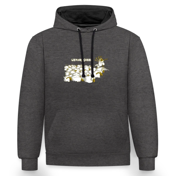 Le Mouton Leader sur Sweat à capuche contrasté