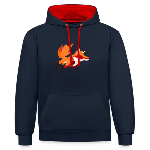 Renard Vif et Stylisé sur Sweat à capuche contrasté