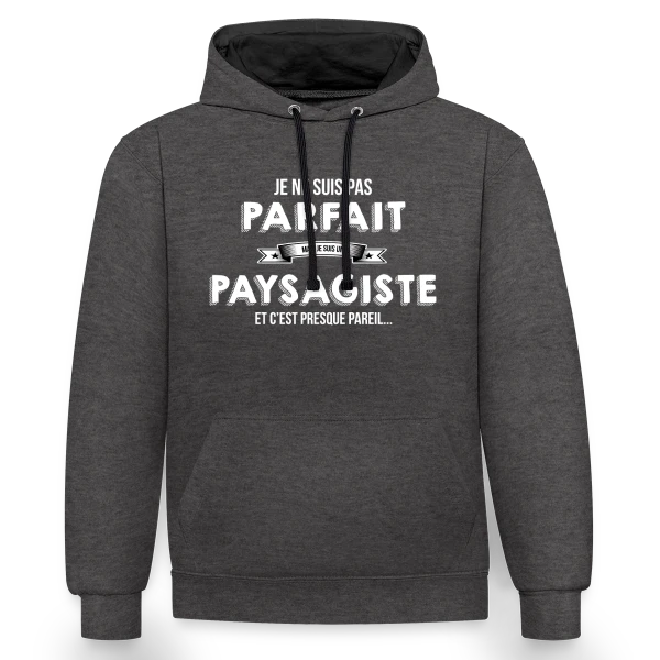 Paysagiste Fier Bannière sur Sweat à capuche contrasté
