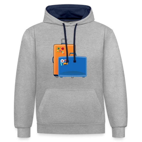 Valises du Monde Entier sur Sweat à capuche contrasté