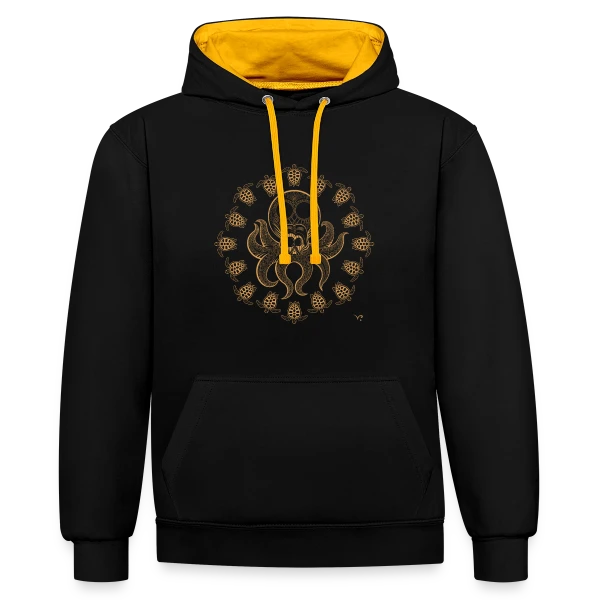 Crâne Poulpe sur Sweat à capuche contrasté