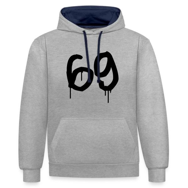 Numéro 69 Graffiti sur Sweat à capuche contrasté