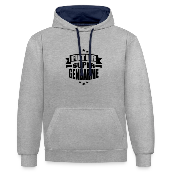Enfant : Futur Super Gendarme ! sur Sweat à capuche contrasté