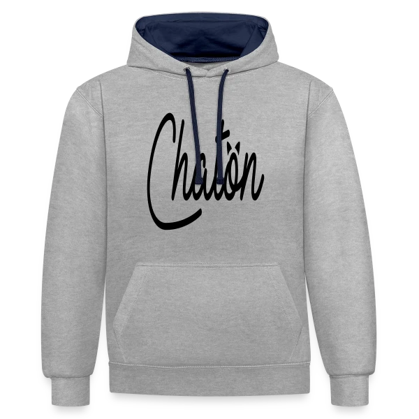 Inscription Chaton Élégante sur Sweat à capuche contrasté