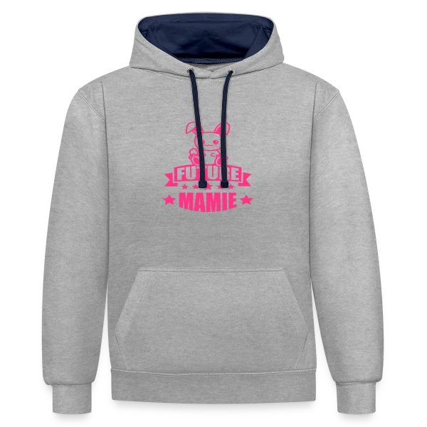 Future Mamie : Annonce de Bonheur Imminent sur Sweat à capuche contrasté