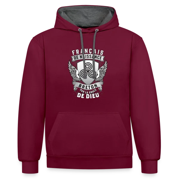 Breton par la Grâce de Dieu sur Sweat à capuche contrasté
