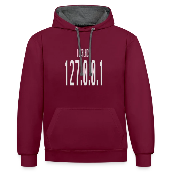 Localhost 127.0.0.1 - No Place Like Home pour Geek sur Sweat à capuche contrasté