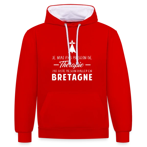 Thérapie Bretagne sur Sweat à capuche contrasté